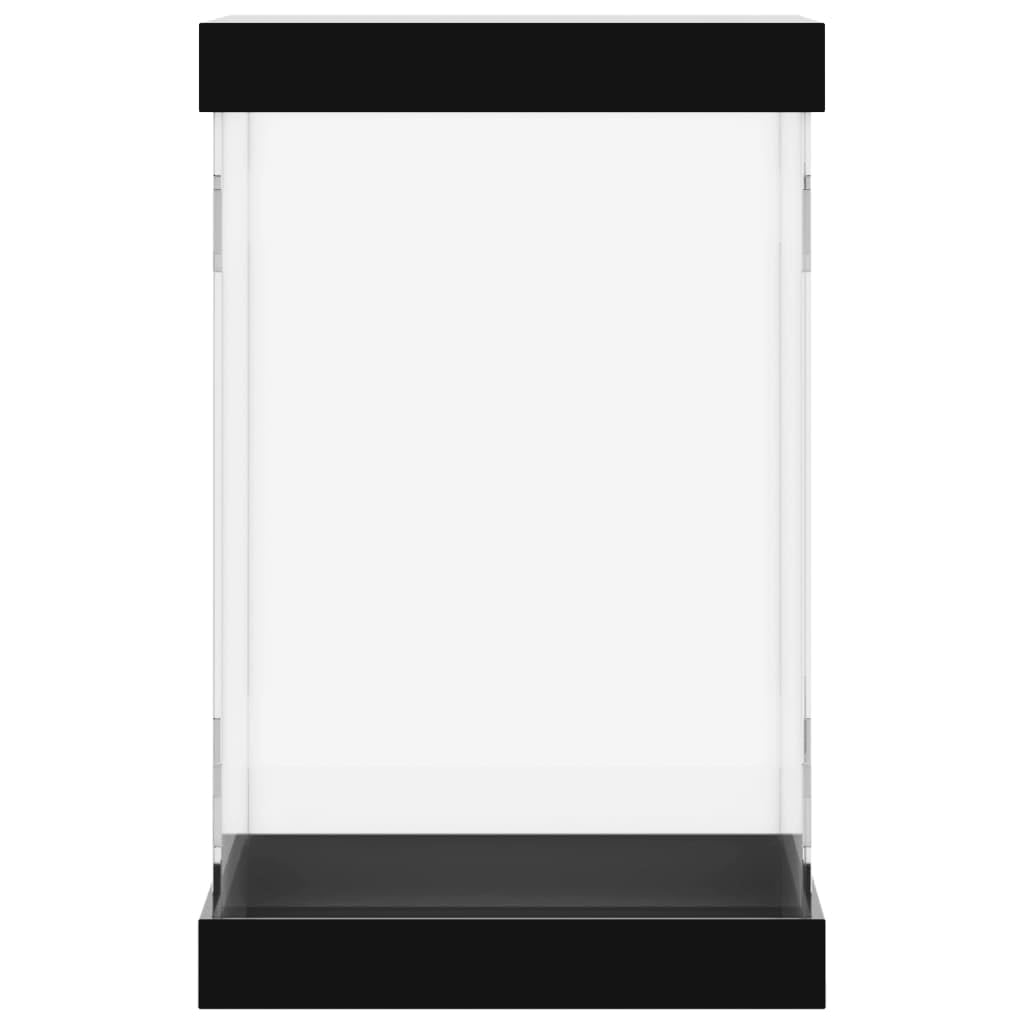 Vitrina de acrílico transparente 14 x 14 x 22 cm con tapa negra, protección contra el polvo, presentación para coleccionistas, joyeros, tiendas, exposiciones, exhibición, almacenamiento