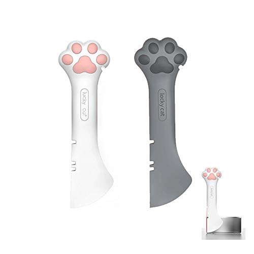 Lanyihome Multifuctional PET Food Can Spoon Set/ 2 Pack/Adorable Silicone Food Canned Spoon for Dogs and Cats Feeding Can/Mini Spatula for Pet Cat Wet Food Scoop/Can Opener