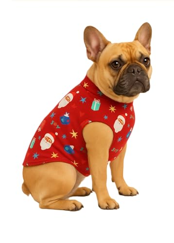 Image of The Pets Company Dog Winter Coat Jacket, Cloth, Windproof, Light Weight, Washable, Ultra Warm Thick Fleece Lined Dog Vest for Cold Weather Protection, (Christmas Cherry, Small - Med - 16 Inch)