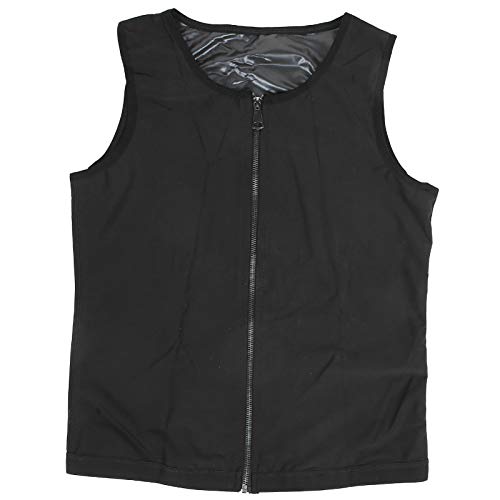 Hombres Sauna Sweat Zipper Chaleco, Hombres Sweat Vest, Corsé Entrenador de Cintura Entrenamiento Sauna Tank Top Hombre Body Shaper Shirt Chaleco Fajas Adelgazantes para Hombres(L/XL)