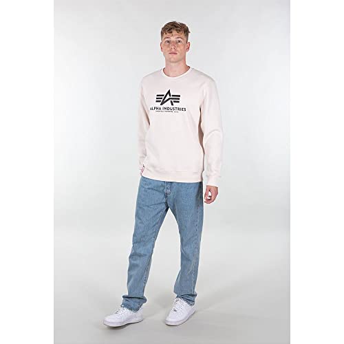 Alpha Industries Basic Sweater Sweatshirt für Herren Jet Stream White – Ansicht 3