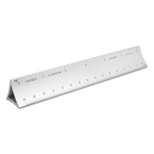 Image of Alumicolor 6-inch Aluminum Engineer Hollow Scale for School, Office, Art and Drafting, 6IN, Silver