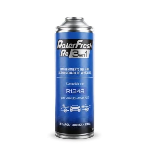 Ralerfresh RC 3 en 1 – Recarga de Aire Acondicionado Coche R134A hasta 2016 - Gas refrigerante, Sella Fugas, lubricante, Elimina Humedad - Mantenimiento Completo del vehículo 500 ml