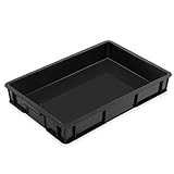 Baderke 24 x 15.5 Inches Oil Drain Pan for Changing Leak Proof Mini Fridge Drip Tray Plastic Oil Change Pan for Mini Fridges Air Conditioners Machinery Under Car(1 Pc,Black,3.74 Inch)
