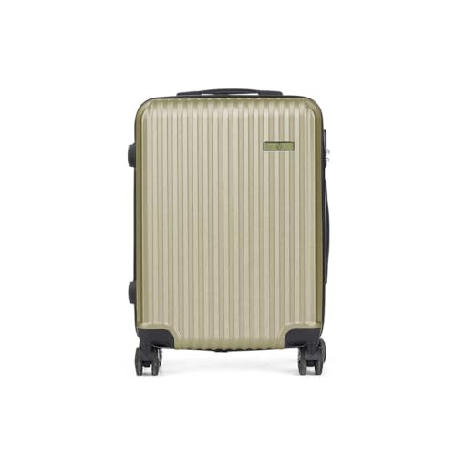 Valise de cabine verte à rayures 38x57x23 cm pour un week-end prolongé