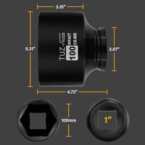 Image of 1 Inch Drive 100mm Standard Metric 6 Point CR-MO Impact Socket