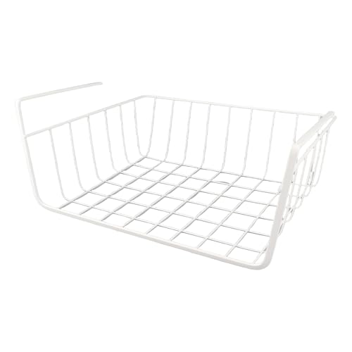 Cesta de Almacenamiento Cesta Colgante de Metal Organizador Cesta Colgante Cestas de Armario Cestas Debajo del Estante para Cocina Despensa Oficina Estantería Ahorro de Espacio,