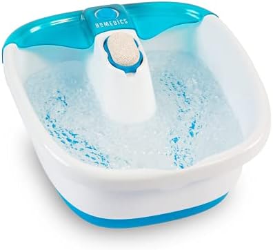 HoMedics Bubble Mate Foot Spa, Toe Touch Controlled Foot Bath with Invigorating Bubbles and Splash Proof, Raised Massage nodes and Removable Pumice Stone