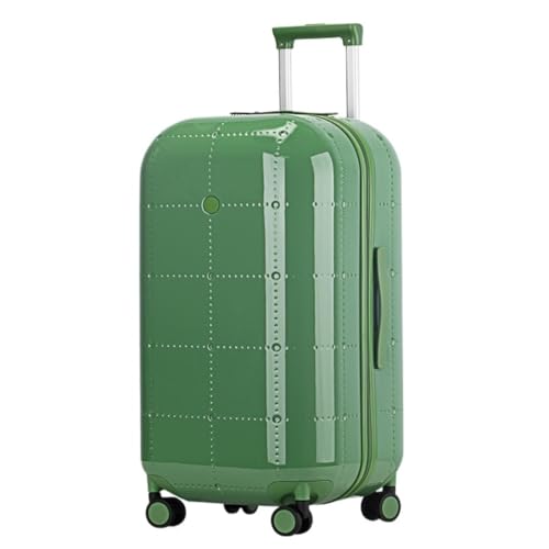 Suitcase Large Suitcase, Multifunctional Password Box, Male and Female Student Suitcase, Universal Wheel Boarding Box Luggage(Green,26IN)