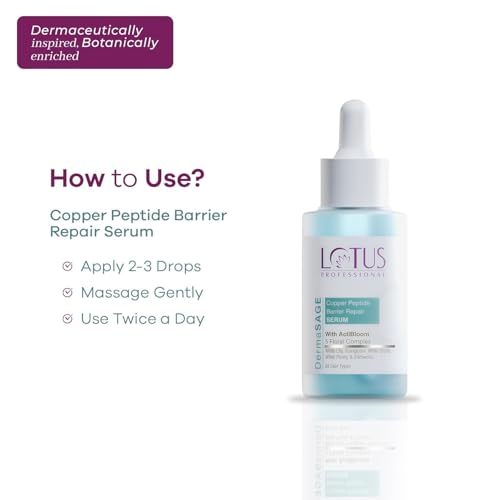 Image of Lotus Professional DermaSAGE Copper Peptide Barrier Repair Serum 24-hour Lock-in Moisture for Skin Regeneration and Collagen Production | All Skin Types | 28ml