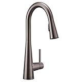 Moen 7864BLS Sleek One-Handle High Arc Pulldown Modern Kitchen Faucet Featuring Power Clean, Black Stainless