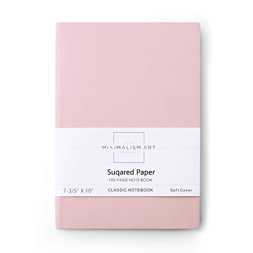 Minimalism ArtClassic Soft Cover Notebook Journal, Large Size, Composition B5 7.6" x 10", 176 Pages, Premium Thick Paper 100gsm, Fine PU Leather, Ribbon Bookmark, San Francisco (Squared, Pink)