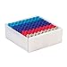 Heathrow Scientific HS120380 True North Polypropylene Flatpack Freezer Box for 0.2 mL Tubes, Blue, 144 Wells (Pack of 10)