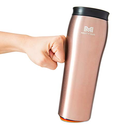 Mighty Mug Two Pack - Silver + Rosegold Stainless Steel Non-Tip Travel Mug - Double-Wall Insulated - Keeps Coffee, Tea And Drinks Hot For 6 Hours Cold For 24 Hours, Leakproof, Bpa-Free Tumbler, 16 #TOP1