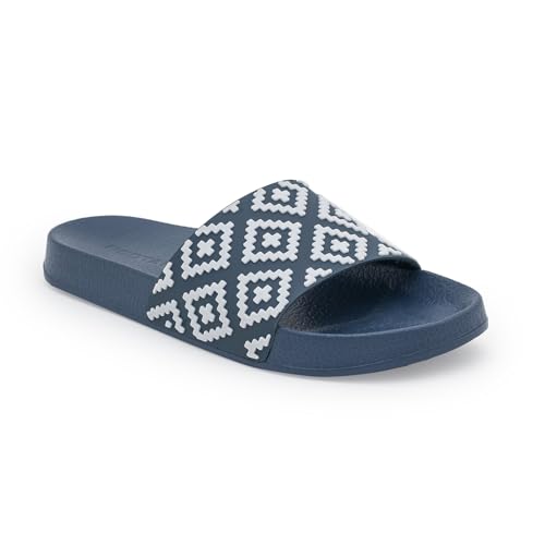 Image of Red Tape Womens Sliders in Slate Blue | Casual Pool Sliders | SLATE BLUE | 3 UK
