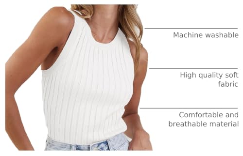 Image of INFITTY Womens Ribbed Tank Tops High Neck Slim Fitted Sleeveless Shirt Basic Knit Casual 2026 Summer Going Out Y2k Clothes