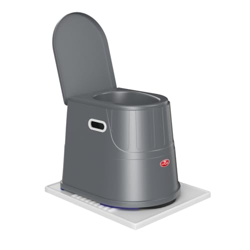 Image of EASYCARE Heavy Duty Portable Indian to Western Toilet Converter | Commode Stool for Patients, Adults, Elderly, Kids, Handicap | Portable Toilet Seat | Toilet Chair I Capacity Upto 110 Kgs (Grey)