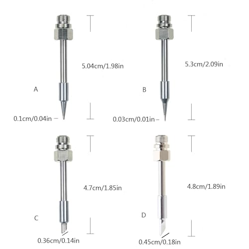 Image of 510 Interface USB Soldering Iron Tip Portable Pointed /Horseshoe /Round Tips for Welding Rework Accessories, 53*0.3MM