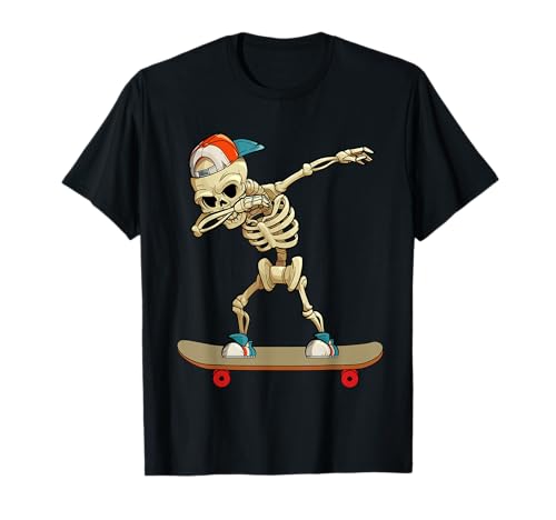 Skateboard Dabbing Skeleton Funny Dab Kids Skateboard T-Shirt