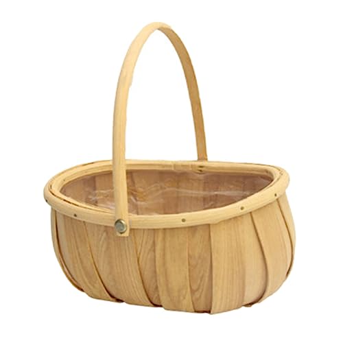 IMIKEYA Decorative Flower Basket Handwoven Portable Storage for Home Decor Flower Arrangements Honey Color Stylish Design for All Occasions