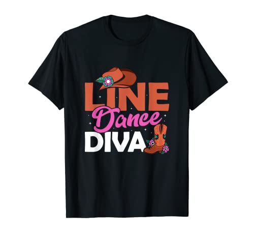 La diva del baile en línea, música country, western Camiseta