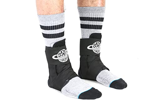 Space Brace 1.0 Lace Up Ankle Brace - Single | For Basketball, Bmx, Mtb, Running and Skateboarding! Ankle Wrap for Men, Women & Children | Medium (Small (9.5 & under))