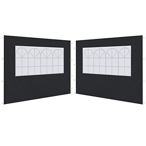ABCCANOPY 2 Pack of 3M Gazebo Marquee Replacement Exchangeable Side Panel Wall Panels Walls,Black