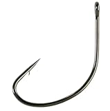Eagle Claw L141 Kahle Hook Black Nickle Finish, Offset Life Bait Hooks in 50 and 25 Packs 141 Kahle Hook for Fishing Live Bait (141 Black Nickle 1/0 50 PK)