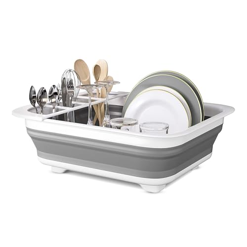 ASAB Collapsible Dish Rack Foldable Space Saver Caravan Dish Drainer Lightweight Durable Camping Drying Rack Compact Dish Drainer with Utensil Holder for Small Kitchens and Outdoor Use ASAB Collapsible Dish Rack Foldable Space Saver Caravan Dish Drainer Lightweight Durable Camping Drying Rack Compact Dish Drainer with Utensil Holder for Small Kitchens and Outdoor Use