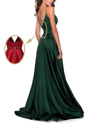 Tvuyet Satin Bridesmaid Dresses with Slit Pleated 2025 A Line Spaghetti Straps Formal Prom Evening Evening Gowns2