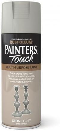 Painter's Touch Rust-Oleum Multi-Purpose Aerosol Spray Paint 400ml Stone Grey Satin (1 Pack)
