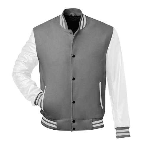 Image of Red And Black Letterman Jacket Men - Mens Black Varsity Letterman High School Baseball Bomber Jacket