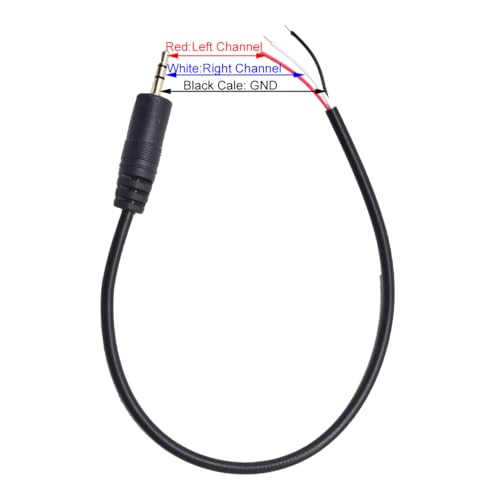 5PCS Cable 3.5mm macho a cable abierto TRS 0.3m miniatura 2