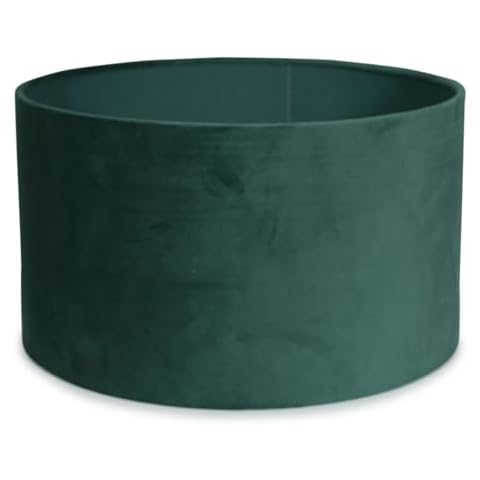 MiniSun Large Forest Green Velvet Drum Shade Cover