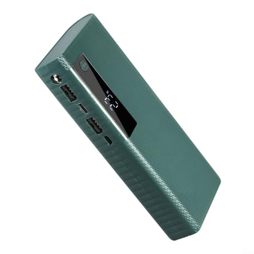 Solderless 5 Slot 21700 Flat For Head Holder Case Diy Power Bank Box con puerto USB y pantalla LED para uso doméstico Color blanco (verde)