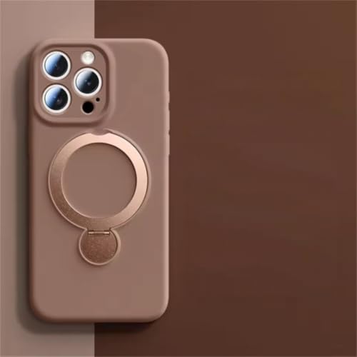 GSASMU Étui de téléphone en Silicone Liquide magnétique avec Support Invisible pour iPhone 17 Air, 16, 14, 15 Pro Max, Antichoc et Finition Mate (pour iPhone 17 Pro/Café)