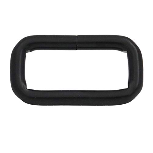 Metal Rectangle Ring Buckles Square Strap Webbing Belt Rings For Bag Purse Non Welded 1 X 3/8 Inch, Black, Pack Of 40 #TOP4