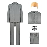 Mens Evil Doctor Grey Suit Costume Movie Villain Costume Halloween Funny 60s Villain Outfit for Adult XL