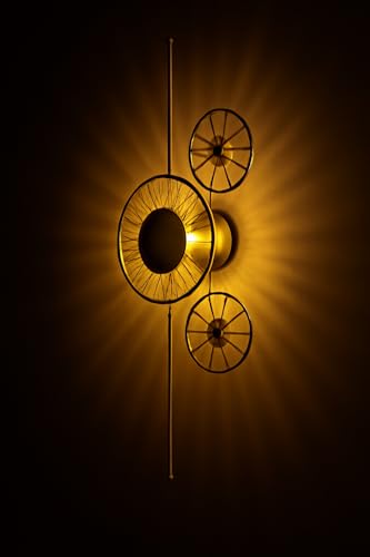 Image of blissbells Modern Luxury Gold Crystal Wall Light - Artistic LED Sconce for Bedroom, Living Room & Hallway (Crystal Disc Sconce)