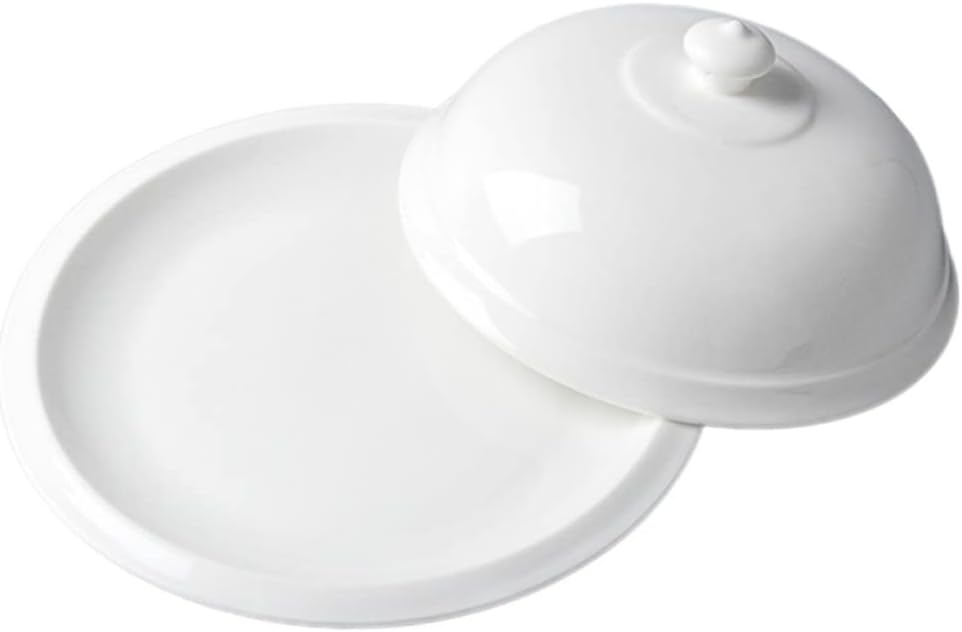 Gatuida French Style Steak Plate with Lid Ceramic Dessert Plate Shallow Pastry Dish for Serving Appetizers and Steaks for Parties and Gatherings