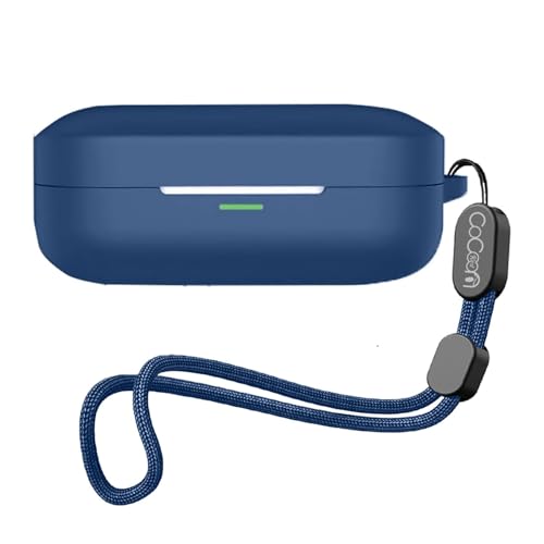 Image of Soft Silicone Case Cover for Realme Buds Air 7 | 7 Pro (Lanyard, Blue)