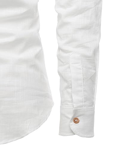 Image of Vida Loca Full Sleeve Mandarin Collor Cotton Casual Slim Fit Shirt for Men's