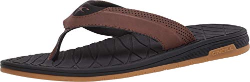 O'NEILL Faux Leather Flip Flop Sandal (Brown/Mission, 8)