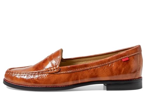 Image of Marc Joseph New York Womens East Village Cognac Stained Patent 6 M