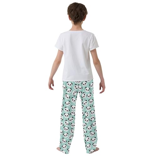 ZZXXB Panda Snow Boys Long Pants Soft Trousers Elastic Waist Kids Lounge Bottoms with Pockets S-XL3