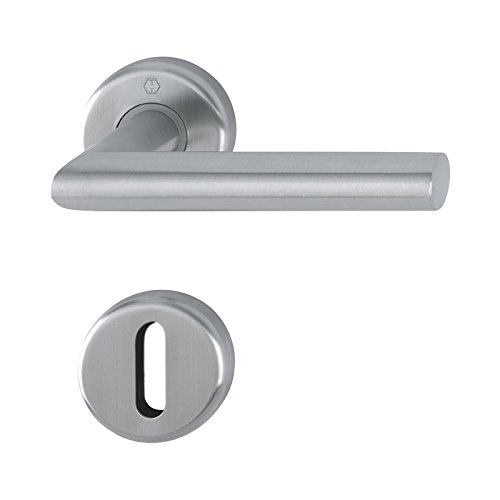 Euroline 122780 Garniture à Rosace Porte Intérieure Utrecht Carre Clé, INOX Mat Cover