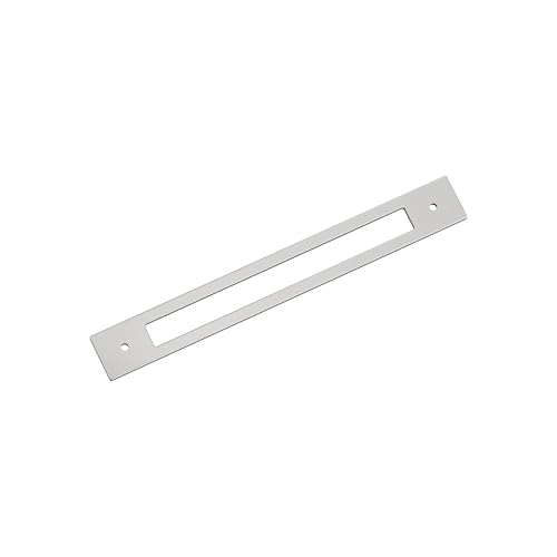 Image of Amerock Medora 8-13 /16 inch Polished Chrome Backplate | Decorative zinc cabinet hardware backplate designed to complement knobs and pulls while protecting cabinet surfaces