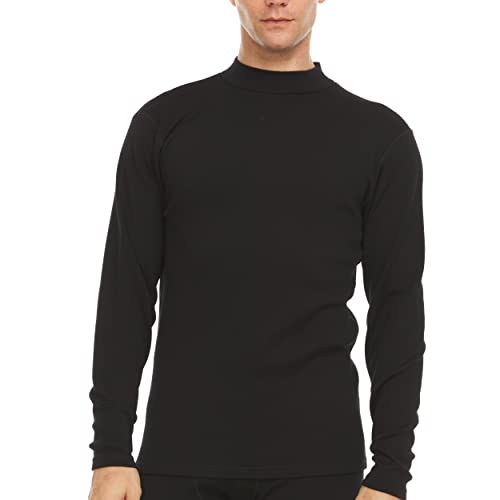 100% Merino Wool Mens Mock Neck - Expedition Weight Long Sleeve