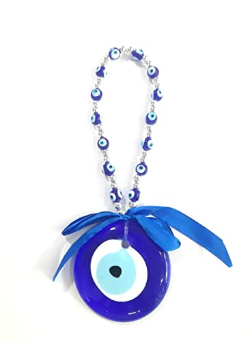 Image of AUGEN Evil Eye Wall Hanging Design Blue Ornament for Home Office Shop Decor (10 Inches, 1853)