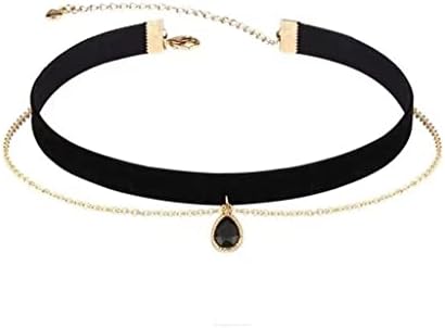 MOMOCAT Black Teardrop Velvet Choker Necklace for Women Layered Goth Tatoo Choker Neck Chokers Black Chockers Gothic Chocker Victorian Necklace Aesthetic Vampire Necklaces for Womens teen girls